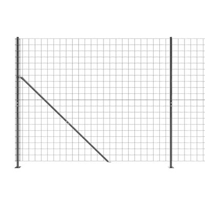 vidaXL Clôture en treillis métallique avec bride anthracite 1,6x25 m