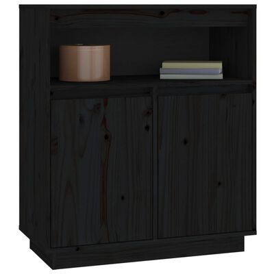 vidaXL Buffet Noir 70x34x80 cm Bois massif de pin