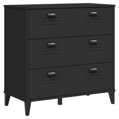 vidaXL Commode VIKEN noir bois d'ingénierie