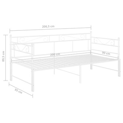 vidaXL Cadre de canapé-lit extensible sans matelas blanc 90x200 cm