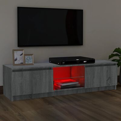 vidaXL Meuble TV avec lumières LED sonoma gris 120x30x35,5 cm