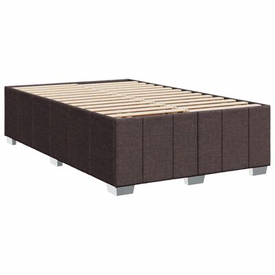 vidaXL Sommier à lattes de lit et matelas marron foncé 120x190cm tissu