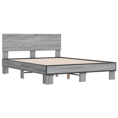 vidaXL Cadre de lit sans matelas sonoma gris 140x190 cm