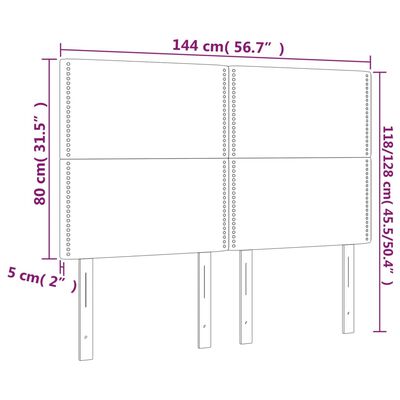 vidaXL Tête de lit à LED Cappuccino 144x5x118/128 cm Similicuir