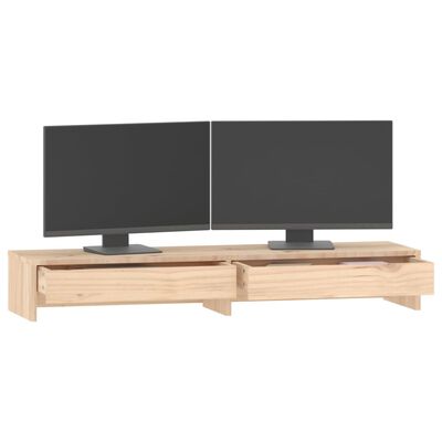 vidaXL Support pour moniteur 100x27x15 cm Bois de pin solide