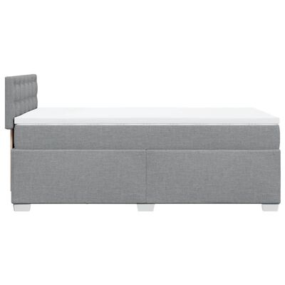 vidaXL Sommier à lattes de lit avec matelas Gris clair 90x200 cm Tissu