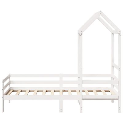 vidaXL Lit de jour avec toit sans matelas blanc 90x200 cm bois massif