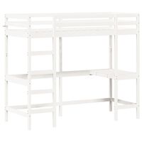 vidaXL Lit superposé avec bureau blanc 75x190 cm bois de pin massif