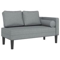 vidaXL Chaise longue avec coussins gris clair tissu