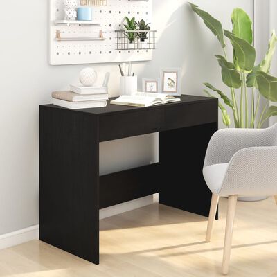 vidaXL Bureau Noir 101x50x76,5 cm Bois d'ingénierie