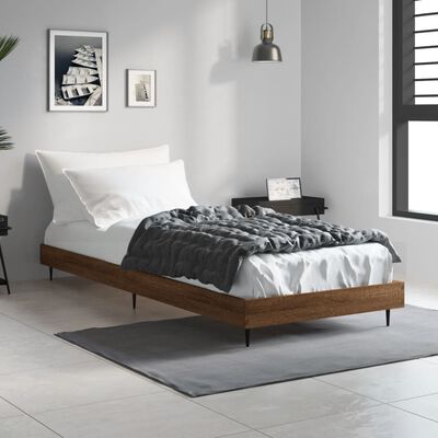 vidaXL Cadre de lit sans matelas chêne marron 75x190cm bois ingénierie