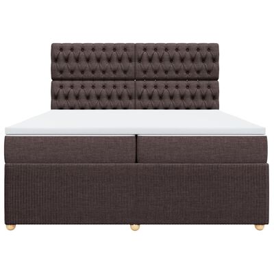 vidaXL Sommier à lattes de lit avec matelas Marron foncé 200x200 cm