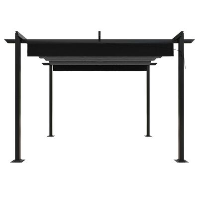 vidaXL Tonnelle de jardin avec toit rétractable 3x3 m Anthracite