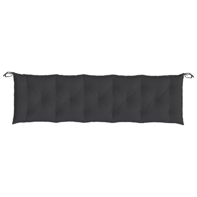 vidaXL Coussin de banc de jardin noir 180x50x7 cm tissu oxford