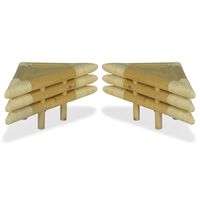 vidaXL Table de chevet 2 pcs 60 x 60 x 40 cm Bambou naturel