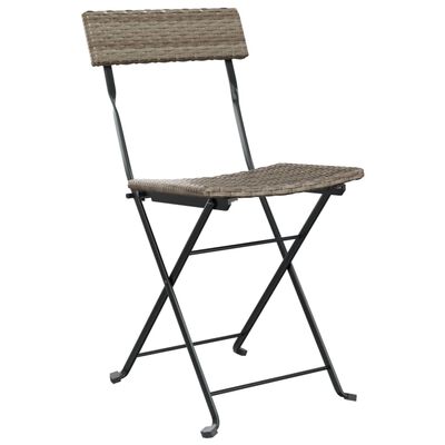 vidaXL Chaises de bistrot pliantes lot de 8 Gris Résine tressée acier