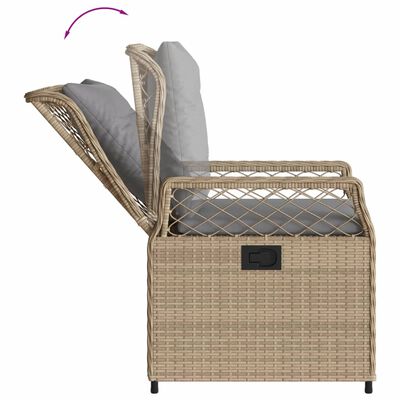 vidaXL Ensemble à manger de jardin avec coussins 5pcs Beige poly rotin