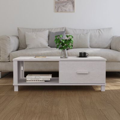 vidaXL Table basse HAMAR Blanc 100x55x35 cm Bois massif de pin