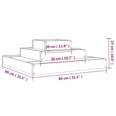 vidaXL Jardinière 80x80x27 cm Bois massif de pin