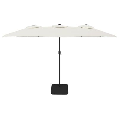 vidaXL Parasol de jardin à double tête avec LED blanc sable 449x245 cm