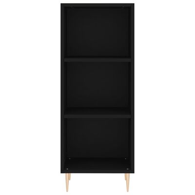 vidaXL Buffet haut Noir 34,5x34x180 cm Bois d'ingénierie