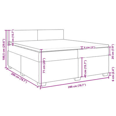 vidaXL Sommier à lattes de lit et matelas Gris clair 200x200cm Velours