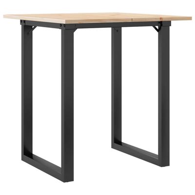 vidaXL Table à manger cadre en O 60x60x75 cm bois de pin massif fonte