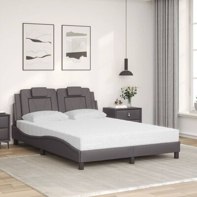 vidaXL Lit avec matelas gris 120x200 cm similicuir