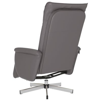 vidaXL Fauteuil inclinable avec repose-pieds gris similicuir