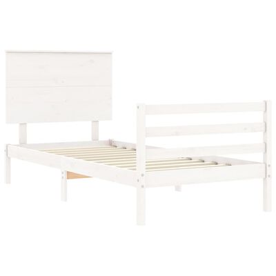 vidaXL Cadre de lit sans matelas blanc 90x200 cm bois massif