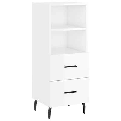 vidaXL Buffet Blanc brillant 34,5x34x90 cm Bois d'ingénierie