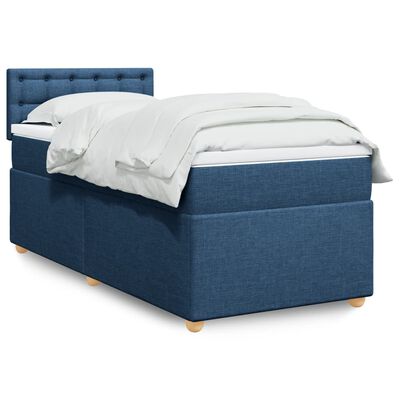 vidaXL Sommier à lattes de lit avec matelas Bleu 80x200 cm Tissu