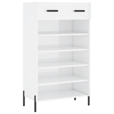 vidaXL Armoire à chaussure Blanc brillant 60x35x105 cm Bois ingénierie