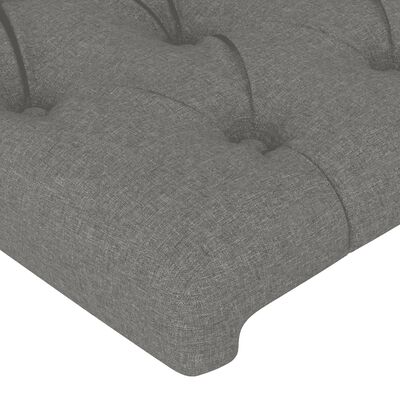 vidaXL Sommier à lattes de lit avec matelas Gris foncé 140x200cm Tissu