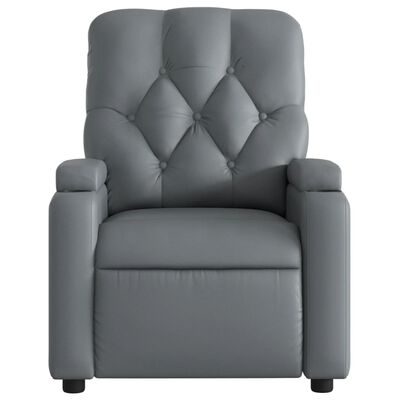 vidaXL Fauteuil inclinable électrique Gris Similicuir