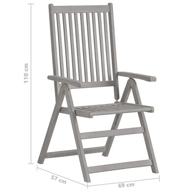 vidaXL Chaises inclinables de jardin lot de 4 et coussins Bois acacia