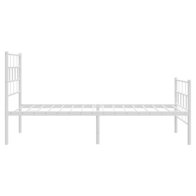 vidaXL Cadre de lit métal sans matelas et pied de lit blanc 100x200 cm