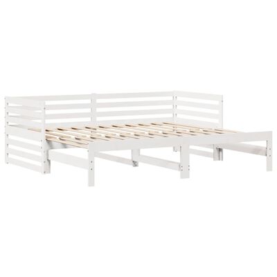 vidaXL Lit de jour avec tiroirs blanc 90x200 cm bois de pin massif