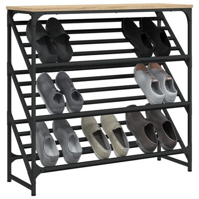 vidaXL Étagère à chaussures chêne sonoma 90x30x85 cm bois d'ingénierie