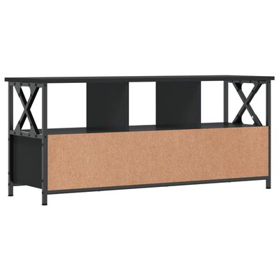 vidaXL Meuble TV noir 102x33x45 cm bois d'ingénierie et fer