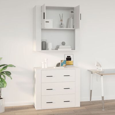 vidaXL Armoire murale Blanc 80x33x80 cm Bois d'ingénierie