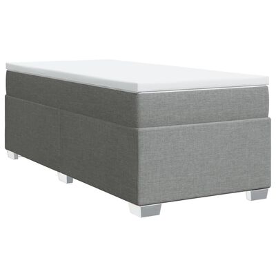 vidaXL Sommier à lattes de lit avec matelas Gris clair 90x200 cm Tissu