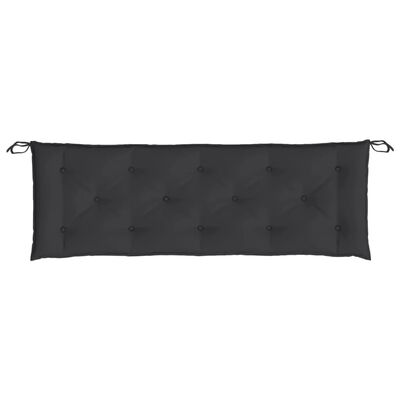 vidaXL Coussin de banc de jardin noir 150x50x7 cm tissu oxford