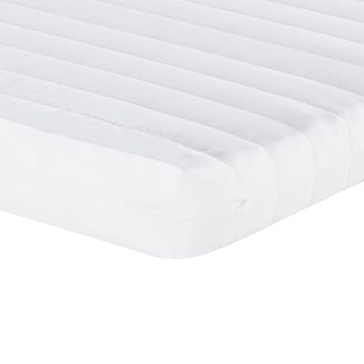 vidaXL Lit de jour avec gigogne et matelas crème 100x200 cm tissu