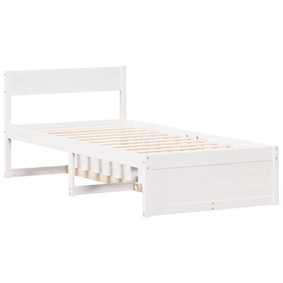 vidaXL Cadre de lit sans matelas blanc 90x200 cm bois de pin massif