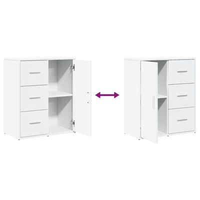 vidaXL Buffets 2 pcs blanc 60x31x70 cm bois d'ingénierie