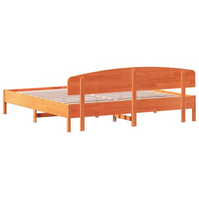 vidaXL Cadre de lit sans matelas cire marron 200x200cm bois pin massif