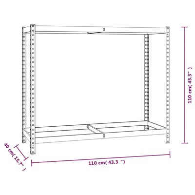 vidaXL Porte-pneus à 2 niveaux 4 pcs Argenté 110x40x110 cm Acier