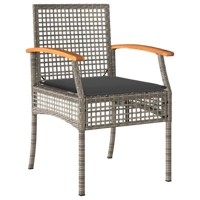 vidaXL Chaises de jardin coussins lot de 2 gris résine tressée acacia