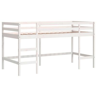 vidaXL Lit mezzanine enfants et rideaux blanc/noir 90x190cm pin massif